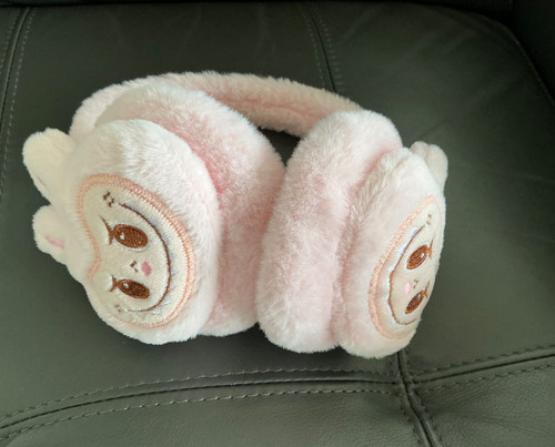 Plush pink earmuffs cute - plush,