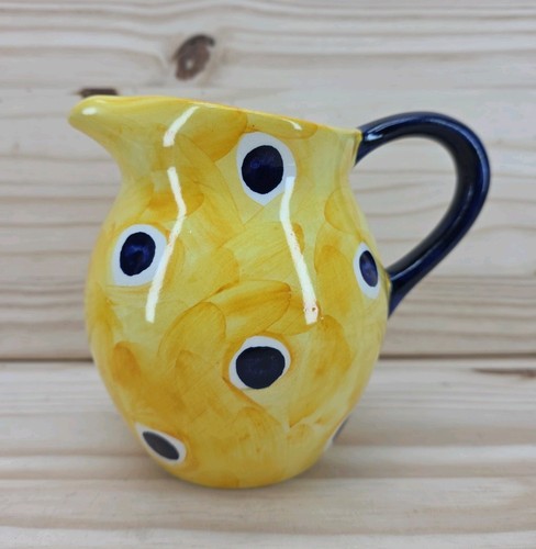 Jug hand painted - hand, yellow