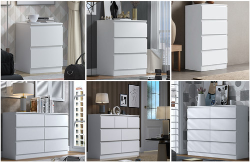 Matt white chest of - 2, 8