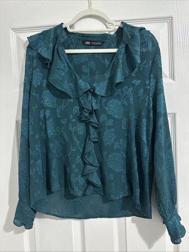 Zara teal coloured sheer