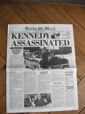 Replica Daily Mail Newspaper November 1963 John F Kennedy Assassinated