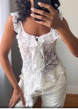 Zara Ruffled Semi Sheer Lace