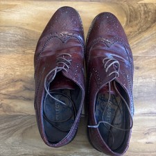 M&S Mens Burgundy Brogue Shoes