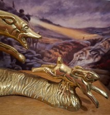 A cast brass sculpture of hare