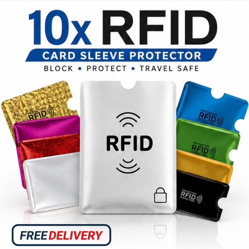 10x rfid card sleeve - card,