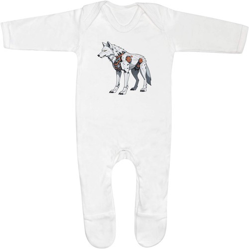 Robot wolf baby romper - 'robot, wolf'