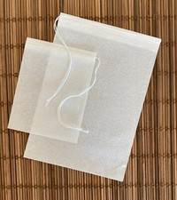 SELF FILL TEABAGS, Biodegradable White Paper COMPOSTABLE Plastic Free Drawstring