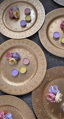 Mehndi plates gold - mehndi, plates/gold