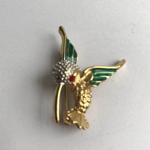 Vintage humming bird - humming, brooch