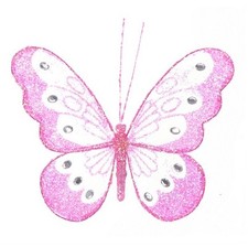 18cm Decorative Glitter Jewelled Clip-on Butterfly Butterflies Large Wedding