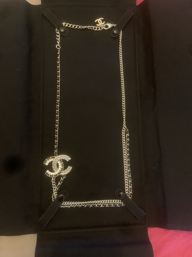 Chanel long necklace black - cc,