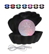 Black Sea Shell Lamp Glitter