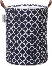 Sea Team Moroccan Lattice Pattern Laundry Hamper Canvas Fabric Laundry Basket Co