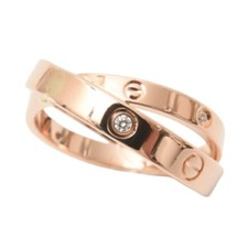 Cartier Be Love Ring, 4 Diamonds, Size 52 (12.5), Pink Gold, 750PG
