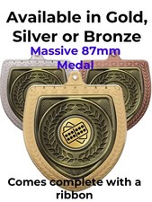 Dominoes Double Six Award Large 87mm Medal & Ribbon (E) Engraved Free