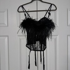 Ostrich Feather Black Lace