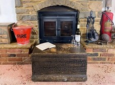 Old Antique Pine Chest, Vintage Wooden Storage Trunk, Blanket Box, Coffee Table.