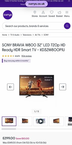 Sony 32in led - led, 720p