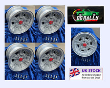 Set of 8x13 Silver Cromodora CD66 Replica Alloy Wheels Autobianchi Fiat Abarth