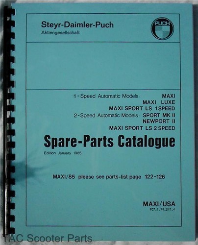 Puch moped parts manual - manual, maxi