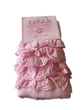 Infants Frilly Cotton Pink Tights Size 12-18