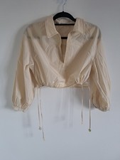 Zara Cream Cropped Boho Blouse