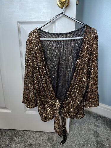 Gold and black sequinned - gold,
