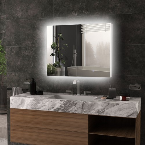 Wall mounted bathroom mirror - wall,
