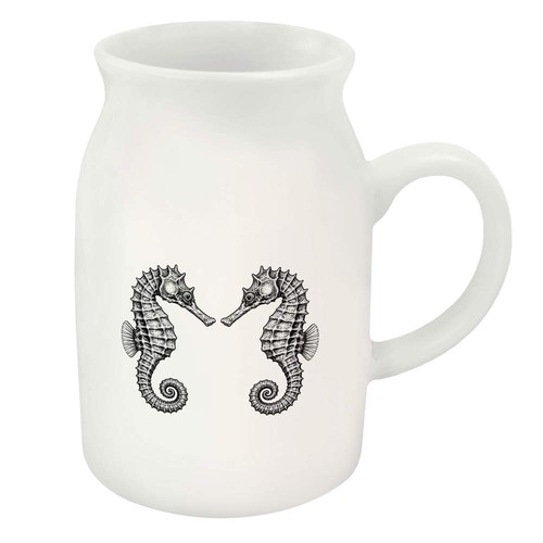 Seahorse couple ceramic milk - ceramic,