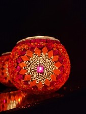 Mosaic Glass Candle Holder