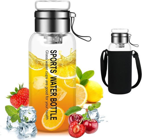 Glass water bottle litre - glass, 1