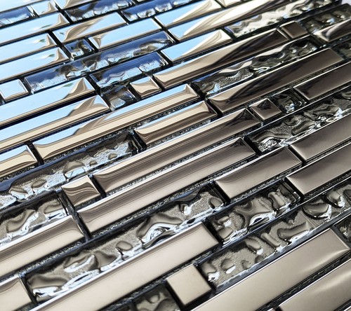 Long chrome rectangle silver - long,