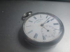 vintage    pocket watch  silver hallmarked thomas russell and sons liverpool