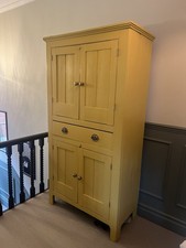 Upcycled Vintage Pine Linen Cupboard - Painted In Little Greene  Yellow-Pink