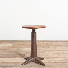 Antique Vintage Antique Singer Swivel Factory Stool  - A