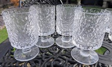 Whitefriars Crystal “Glacier”  4¼"  Wine Glasses  by Geoffrey Baxter x4