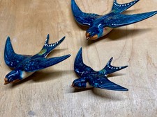 Set Of 3 Vintage Beswick Flying Swallow Wall Plaques 757-1, 757-2, 757-3