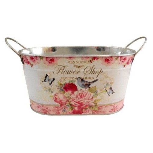 Decorative metal planter - metal, 22cm