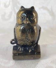 Antique Brass Owl on Books