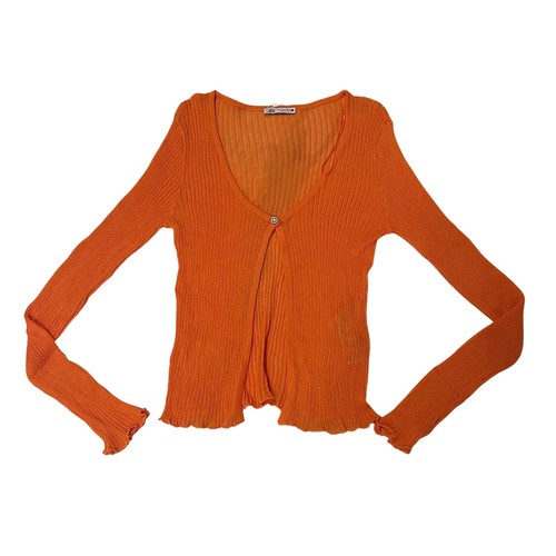 Zara knit orange cardigan