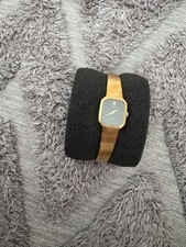 Vintage 1980 Women’s SEIKO Lassale Gold Tone, Black Dial Petite Watch, 