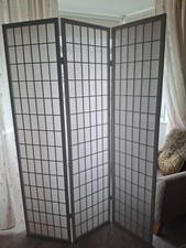  Room divider/ screens. Wood and paper.  White. 180cm high. 130cm wide. 