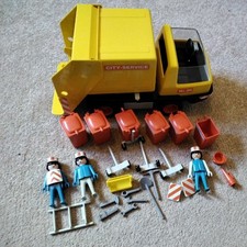 Playmobil 3470 Vintage Rubbish Garbage Trash Truck For Spares Or Repair