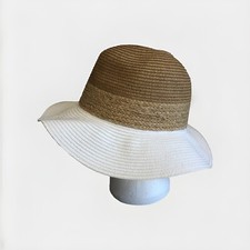 Matalan Hat Beige & White Women's Sun Hat. Size One Size