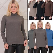 Ladies Turtle Neck Ribbed Top