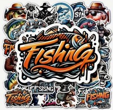 NEW FUNNY FISHING STICKERS DELUX SET STICKERS 50 Stickers Humour LAPTOP FRIDGE