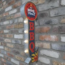 Light sign bbq tin - tin, metal