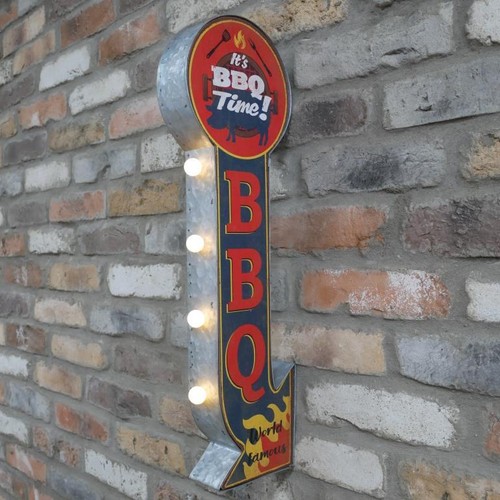 Light sign bbq tin metal - bbq,