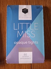 Elegante Little Miss Navy Opaque 60D Tights 7-8 yrs - 2prs per pack.