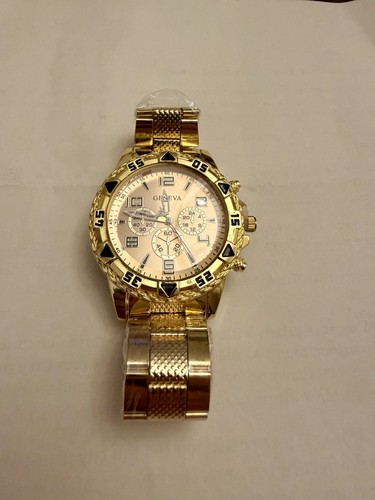 Geneva gold tone watch - geneva, gold-tone